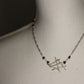 Gothic Geometric Sterling Silver Necklace with Garnet Triangle Stone Beads