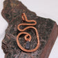 Large Hammered Spiral Copper Pendant with Iolite Beads