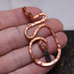 Large Hammered Spiral Copper Pendant with Iolite Beads