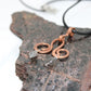 Hammered Spiral Geometric Copper Pendant with  Labradorite Beads