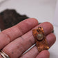 Hammered Stamped Angel Number Copper Pendant with Rutile Quartz Stone Setting