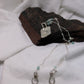 Apatite Bead Sterling Silver Chain Necklace Handmade Geometric Abstract design