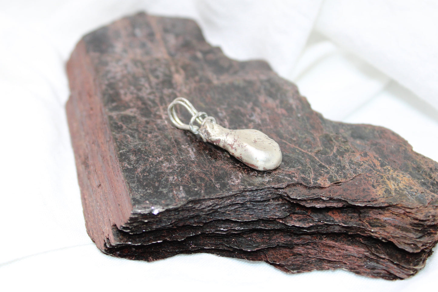 Large Heavy Sterling Silver Pendant Rustic Antique Ancient Design Minimalist