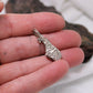 Large Heavy Sterling Silver Pendant Rustic Antique Ancient Design Minimalist