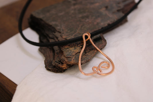 Hammered Copper Geometric Jewelry Necklace