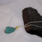 Sonoran Turquoise and Amber Pendant with Sterling Silver Wire Wrap: Minimalist Design