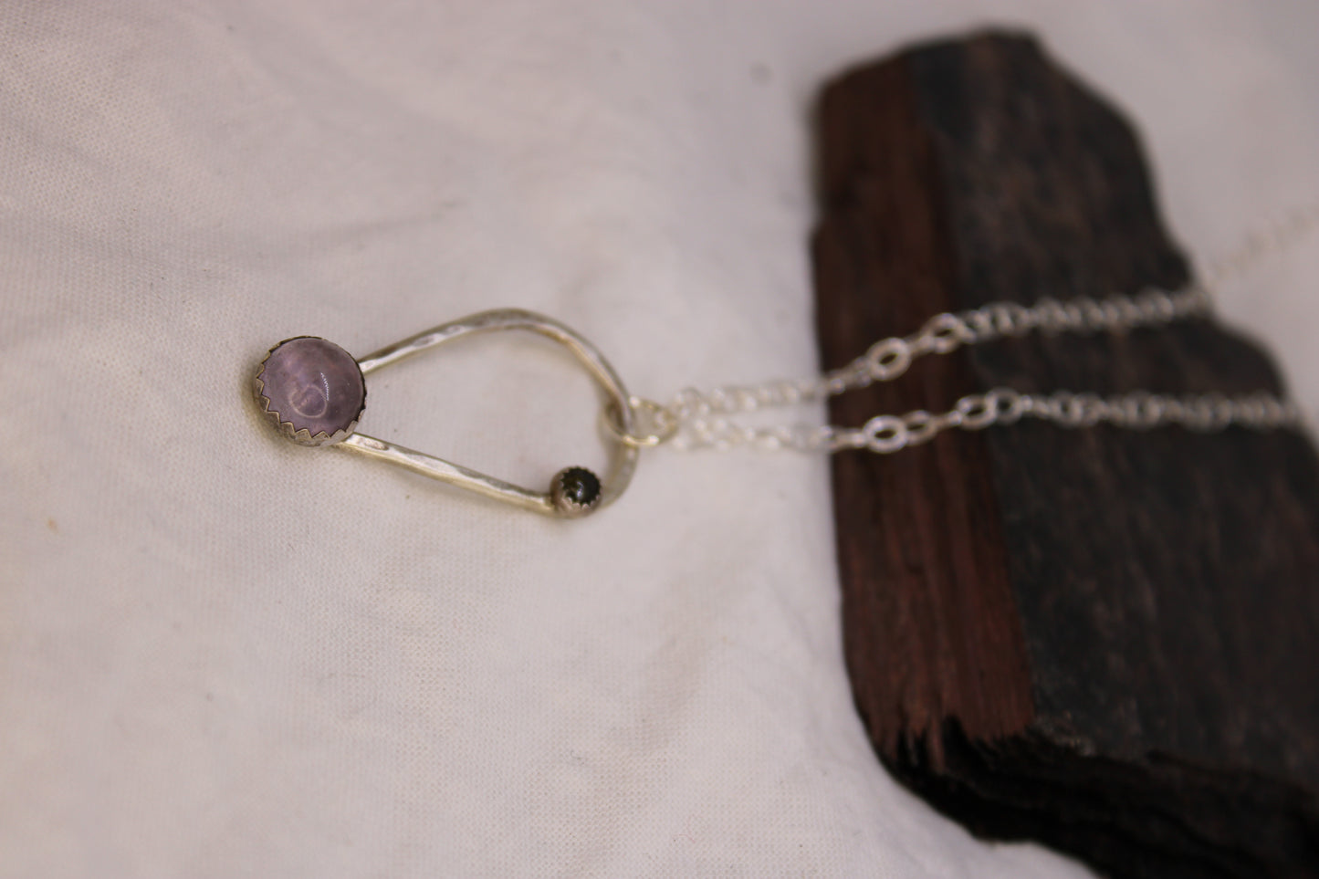 Green Tourmaline and Amethyst Sterling Silver Pendant Sterling Silver