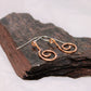 Hammered and Stamped Copper Geometric Spiral Earrings