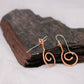 Hammered and Stamped Copper Geometric Spiral Earrings