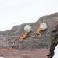 Copper Kyanite and Amber Earrings