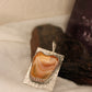 Unusual Distinct Sterling Silver Pendant Jewelry with Orange Lace Agate Stone