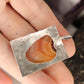 Unusual Distinct Sterling Silver Pendant Jewelry with Orange Lace Agate Stone