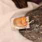 Unusual Distinct Sterling Silver Pendant Jewelry with Orange Lace Agate Stone