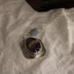 Large Sterling Silver Amethyst Pendant with Angelite Accent Bead