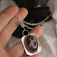 Large Sterling Silver Amethyst Pendant with Angelite Accent Bead