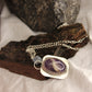 Large Sterling Silver Amethyst Pendant with Angelite Accent Bead