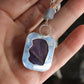 Large Sterling Silver Amethyst Pendant with Angelite Accent Bead