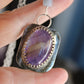 Large Sterling Silver Amethyst Pendant with Angelite Accent Bead