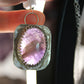 Large Sterling Silver Amethyst Pendant with Angelite Accent Bead