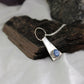 Geometric Pyramid Circle Blue Kyanite Sterling Silver Necklace