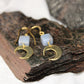 Crescent Moon Angelite Brass Gold Earrings