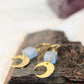 Crescent Moon Angelite Brass Gold Earrings