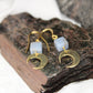 Crescent Moon Angelite Brass Gold Earrings