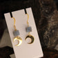 Crescent Moon Angelite Brass Gold Earrings