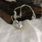 Rainbow Moonstone Celestial Necklace Aquamarine Bead Chain