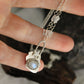 Rainbow Moonstone Celestial Necklace Aquamarine Bead Chain