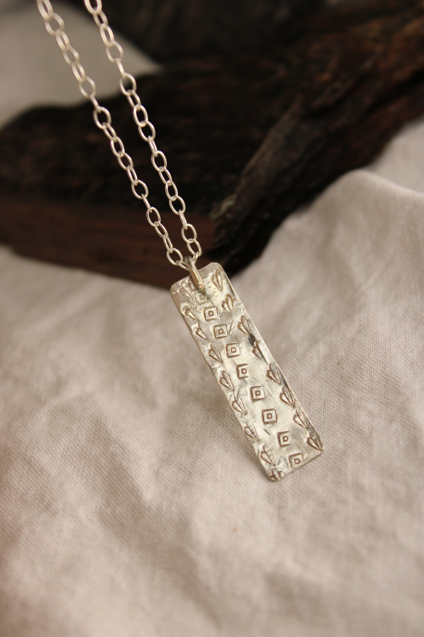 Sterling Silver Southwestern Stamped Pendant Jewelry