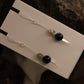 Sterling Silver Dangle Drop Earrings Black Tourmaline and Labradorite