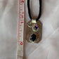 Sterling Silver Geometric Pendant Necklace Amethyst and Iolite