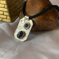 Sterling Silver Geometric Pendant Necklace Amethyst and Iolite