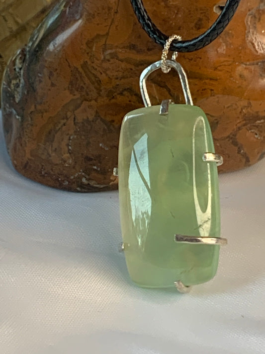 Prehnite Sterling Silver Pendant