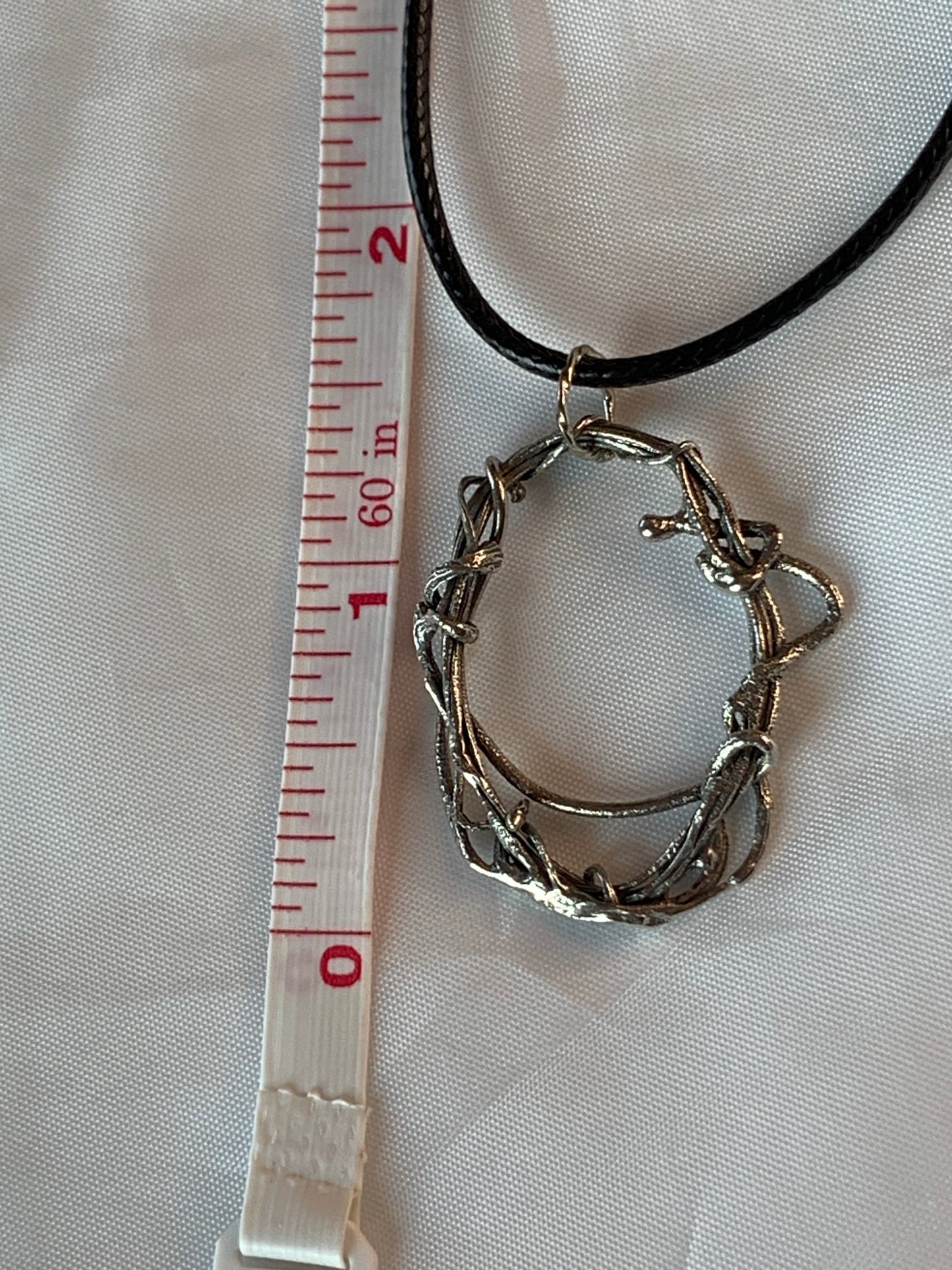 Fused Sterling Silver Necklace Circle Spiral Geometric Design