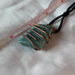 Huge Amazonite Copper Pendant Abstract Geometric Design