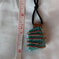 Huge Amazonite Copper Pendant Abstract Geometric Design