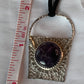 Large Geometric Abstract Sterling Silver Pendant with Amethyst Stone