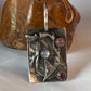 Oxidized Antiqued Abstract Geometric Sterling Pendant with Moonstone and Pink Tourmaline