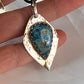 Large Blue Apatite Geometric Designer Sterling Silver Pendant