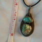 Large Oxidized Mexican Turquoise Nugget Sterling Silver Pendant