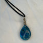 Minimalist Sterling Silver Blue Apatite Pendant