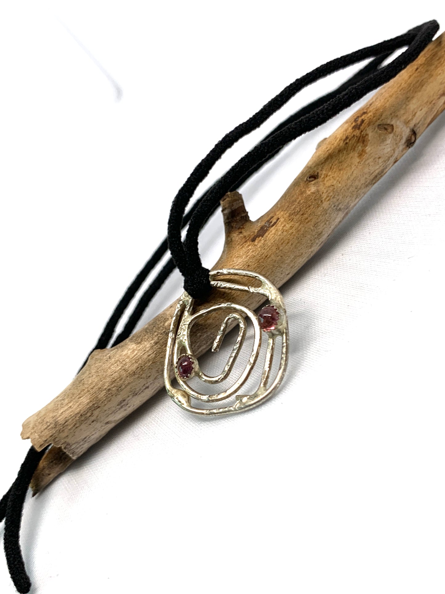 Pink Tourmaline Sterling Silver Sigil Symbol Spiral Necklace Jewelry Pendant