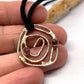 Pink Tourmaline Sterling Silver Sigil Symbol Spiral Necklace Jewelry Pendant