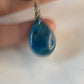 Minimalist Sterling Silver Blue Apatite Pendant