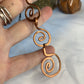 Large Geometric Unique Hammered Copper Spiral Trinity Pendant