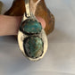 Large Oxidized Mexican Turquoise Nugget Sterling Silver Pendant