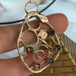 Large Abstract Filigree Sterling Silver Pendant with Tourmaline and Iolite Stones