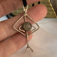 Rutilated Golden Thread Quartz Sterling Silver Viking Rune Pendant Necklace